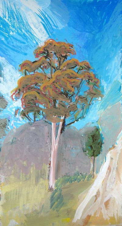 abbotsford eucalypt study gouache eucalyptus trees sketch  by sue wellington-web